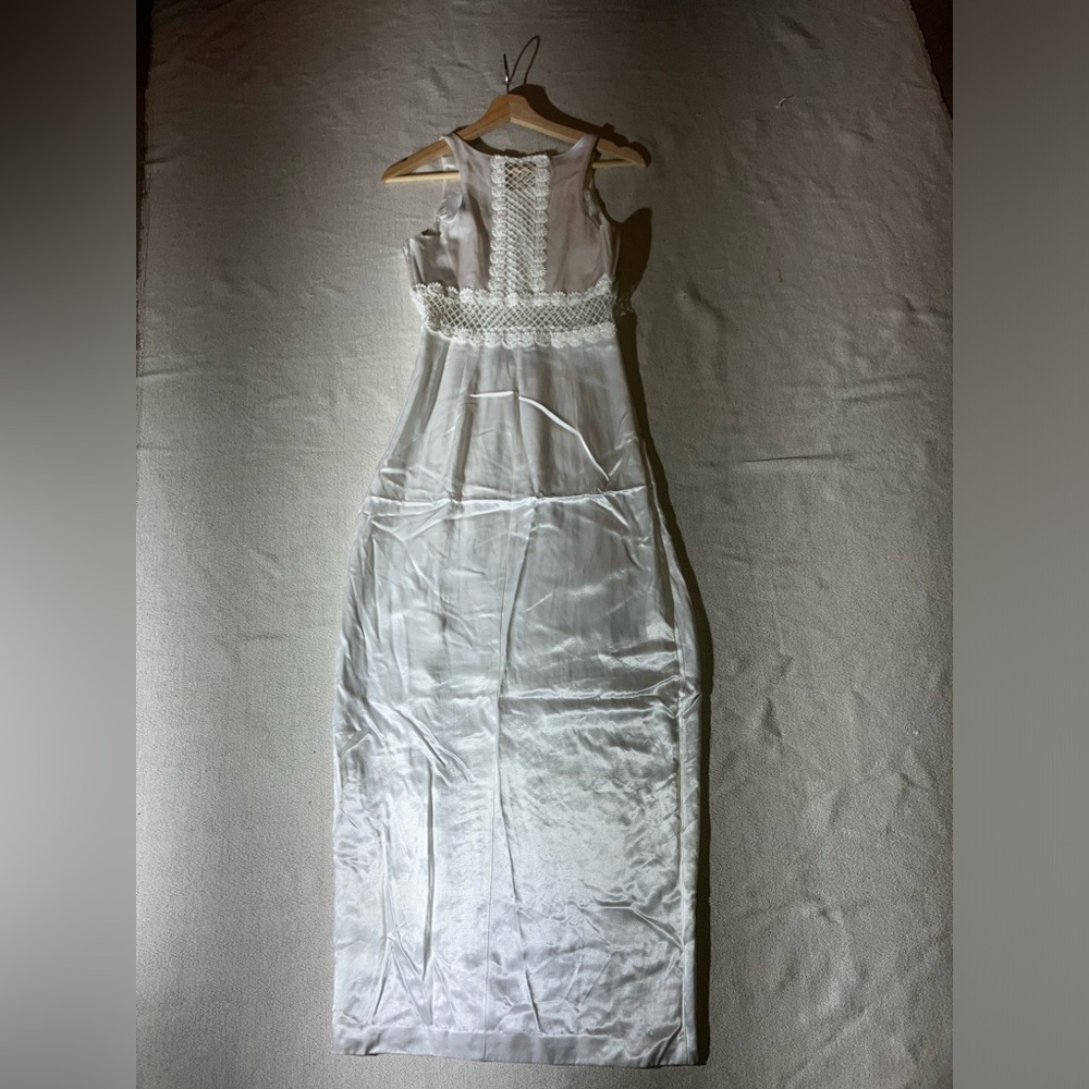 Blondie & Me by Linda Bernell VINTAGE Satin Daisy Crochet Dress